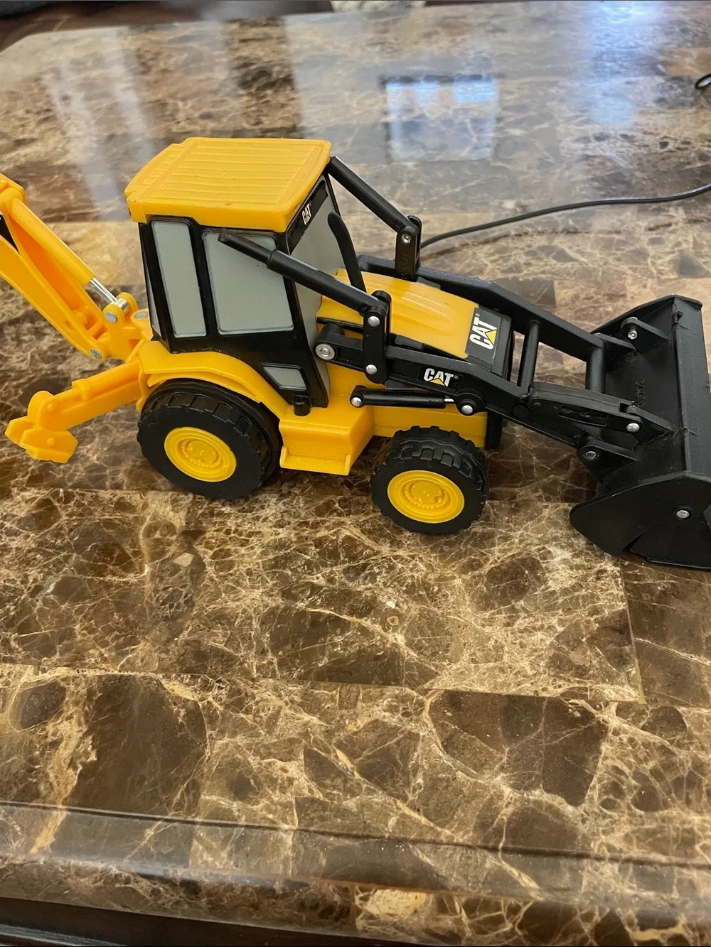 Yellow Remote-Control Backhoe Loader Toy for Kids